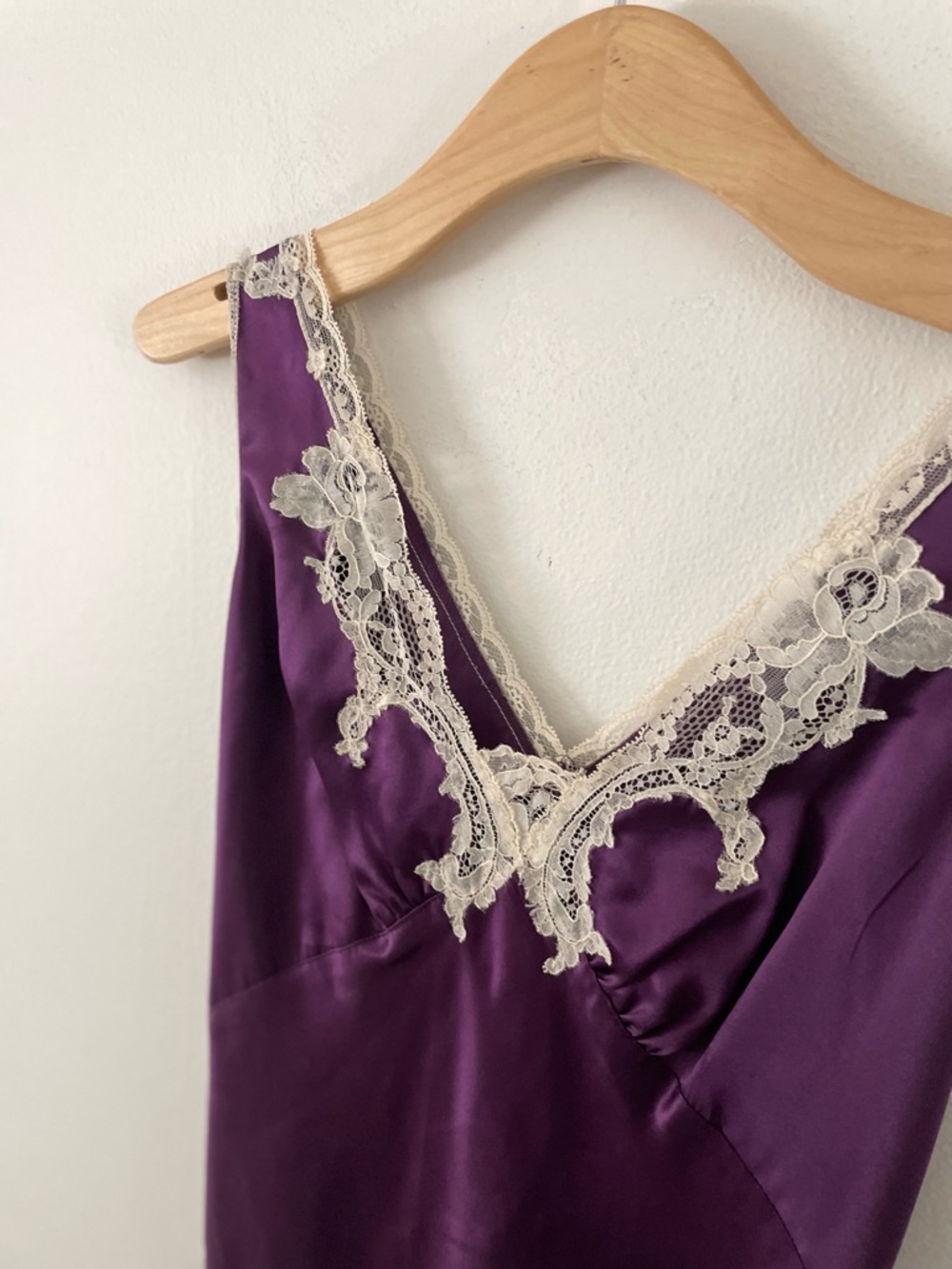 VTG Jonquil 100% Silk Lace Cami Tank Top 2000s Dead Stock Purple Tunic Y2K - Picture 8 of 9